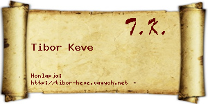 Tibor Keve névjegykártya